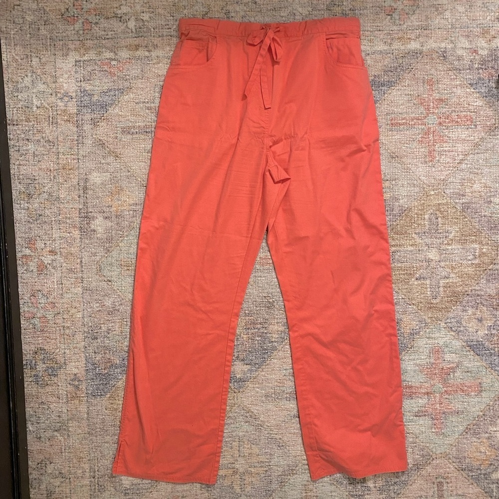 Healing Hands Womens Scrub Pants in Coral Pink, size Large